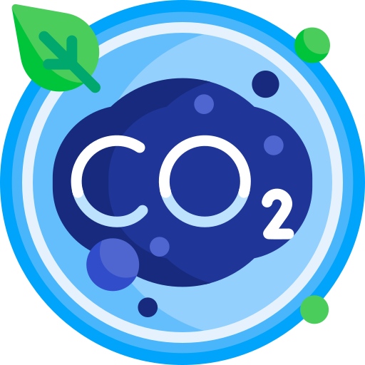 Reduced carbon footprint neutral co2 icon